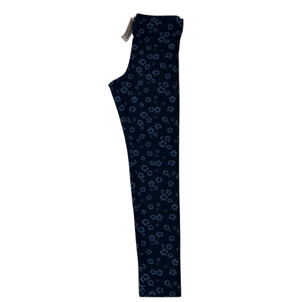 Girls Old Navy casual pants. New! navy color with blue flowers size M (8)